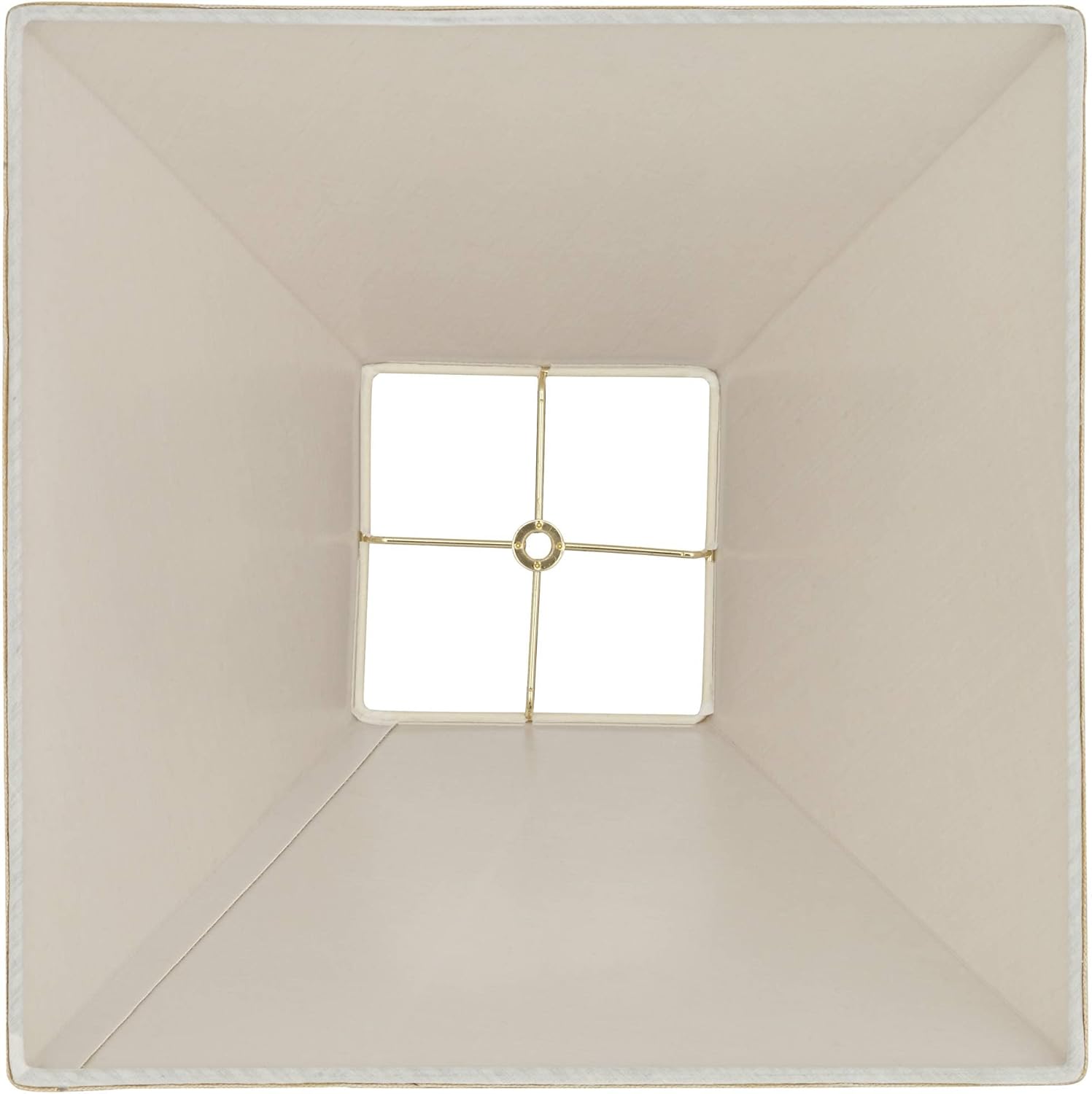 Set of 2 Square Lamp Shade (Pre-Assembled) s Neutral Beige Large 6" Top x 16" Bottom x 10" High x 12" Slant Spider with Replacement Harp and Finial Fitting - Springcrest