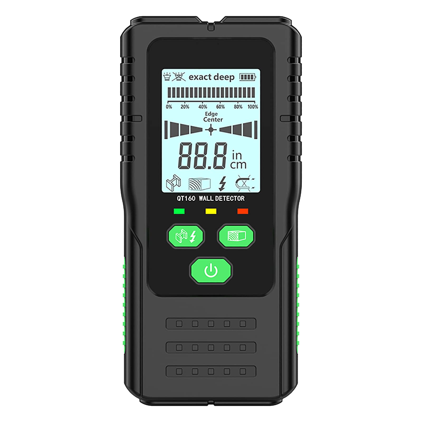 Escáner De Pared, Detector De Pared Multifuncional 4 En 1 con Pantalla Retroiluminada HD, Alarma Automática, para Metal Magnético/no Magnético, Detección De Cables Y Objetos Extraños