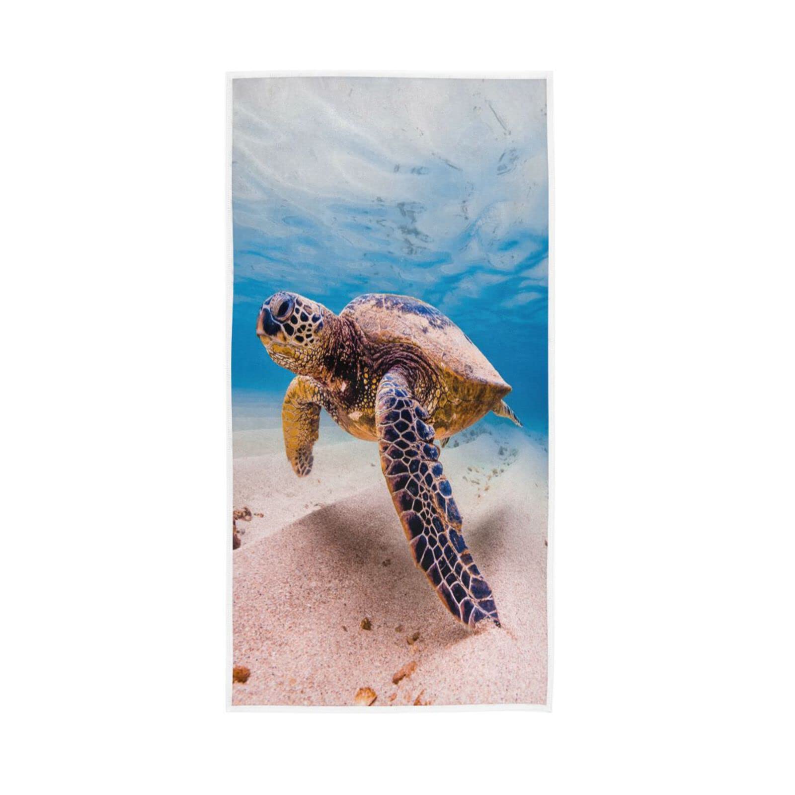 HUYGD Hand Towels Ocean Sea Animal Turtle Decor Fingertip Soft Face Towel Absorbent Bathroom Kitchen Towels