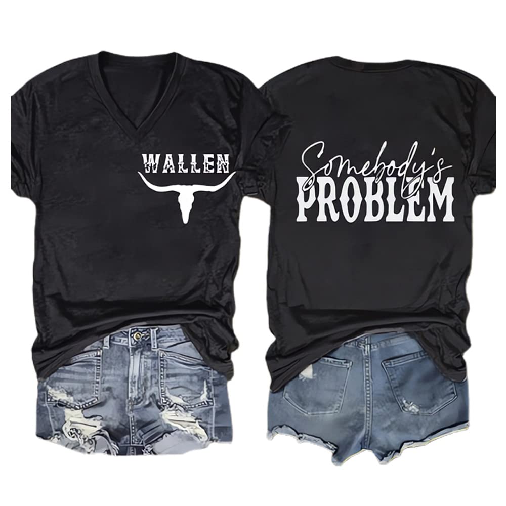 Photo 1 of JBF Cloth Somebody's Problem Country Music V-Neck T-Shirt