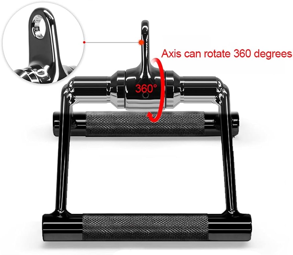 V Shaped Press Down Bar Multi Gym Lifting Workout V-Bar 360°Rotating Rowing Machine Bar Pully Cable Attachment