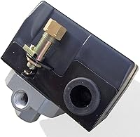 Vista 3 de Interruptor de control de presión del compresor de aire, 4 puertos 95-125 PSI con válvula de apagado de 0-200 PSI calibre 150 PSI