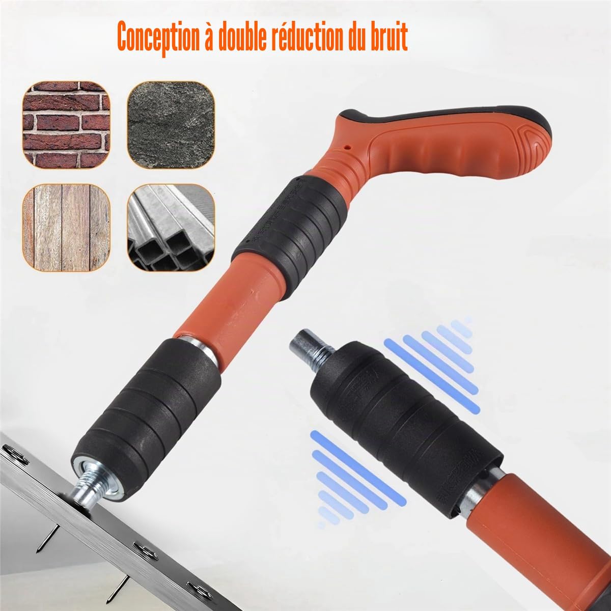 Mini Cloueuse Manuelle Outil Machine à Clous Outils de Fixation Air Réglable Mur Ciment pour Travail du Bois