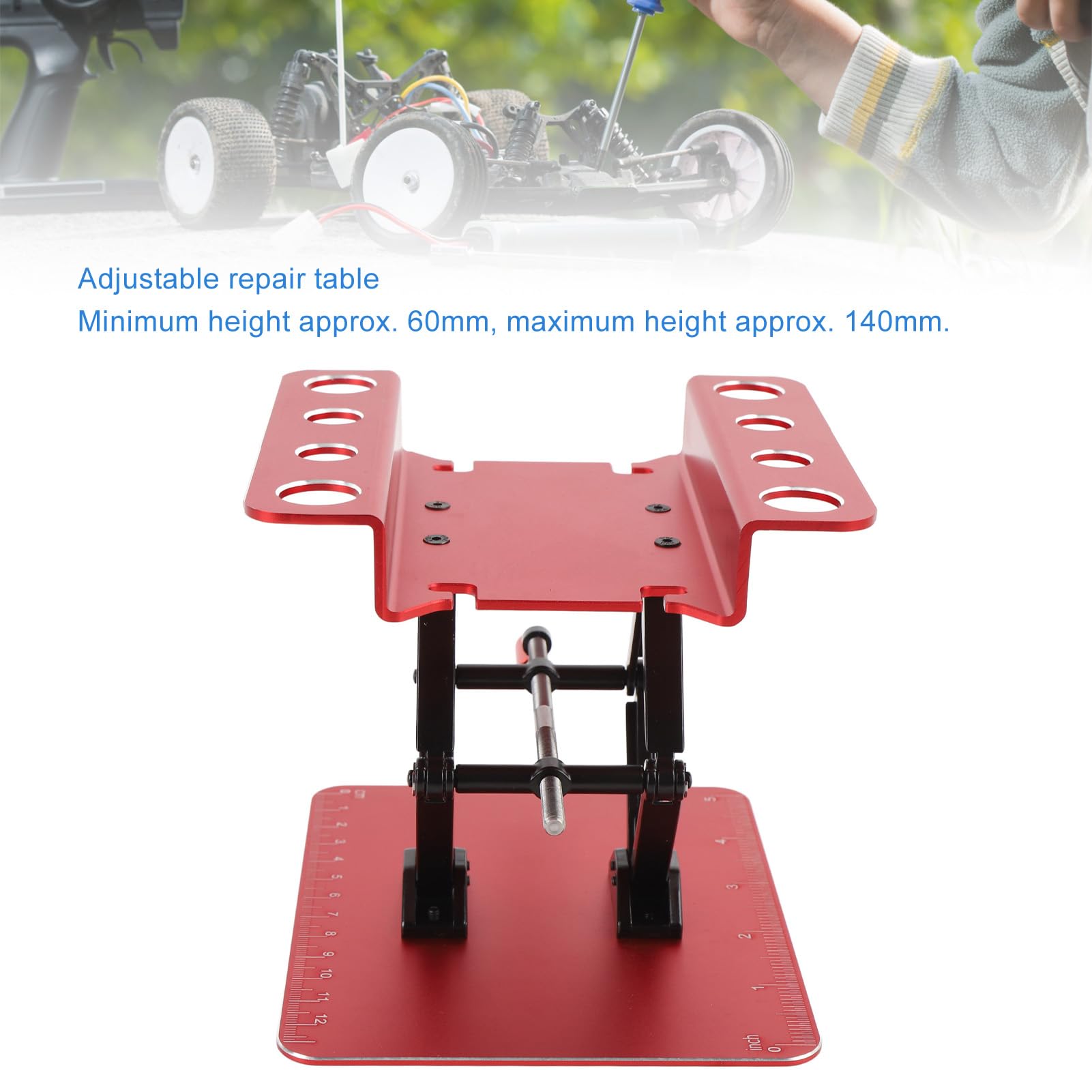Generic Estación de Trabajo de Reparación de Automóviles RC, Soporte Giratorio de Metal, Ajustable para Aficionados a los Coches RC 1:8 1:10 (#11)