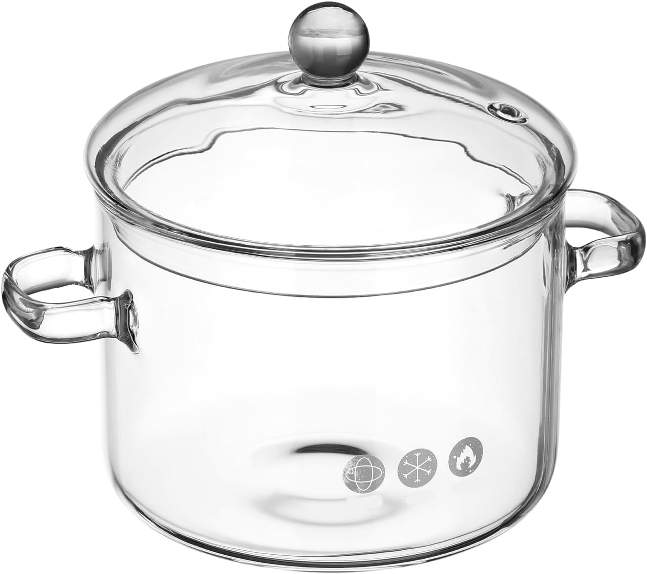 Yardwe Glass Pot, 2 Quarts Heat-Resistant Simmer Pot for Stove, Clear Glass Cooking Cookware for Potpourri, Pasta, Noodle, Soup, Milk, Tea