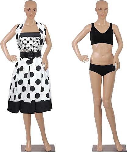 Miniatura 22 de BLKMTY Maniquí femenino de 69 pulgadas con forma de vestido de cuerpo completo, modelo de ropa, maniquí ajustable, maniquí desmontable realista