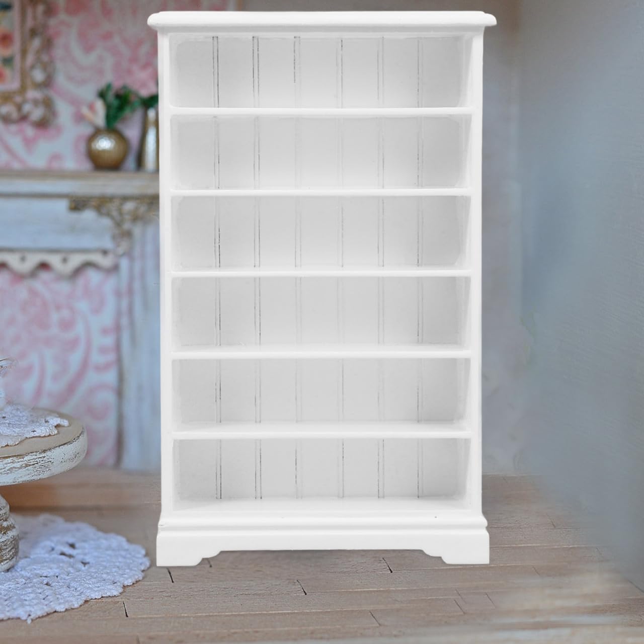 Toddmomy Mini Bookcase 1 12 Scale Dollhouse Bookshelf Miniature Wooden Furniture Accessory for Dollhouse Decor and Small Storage 6.18X3.81X0.98In