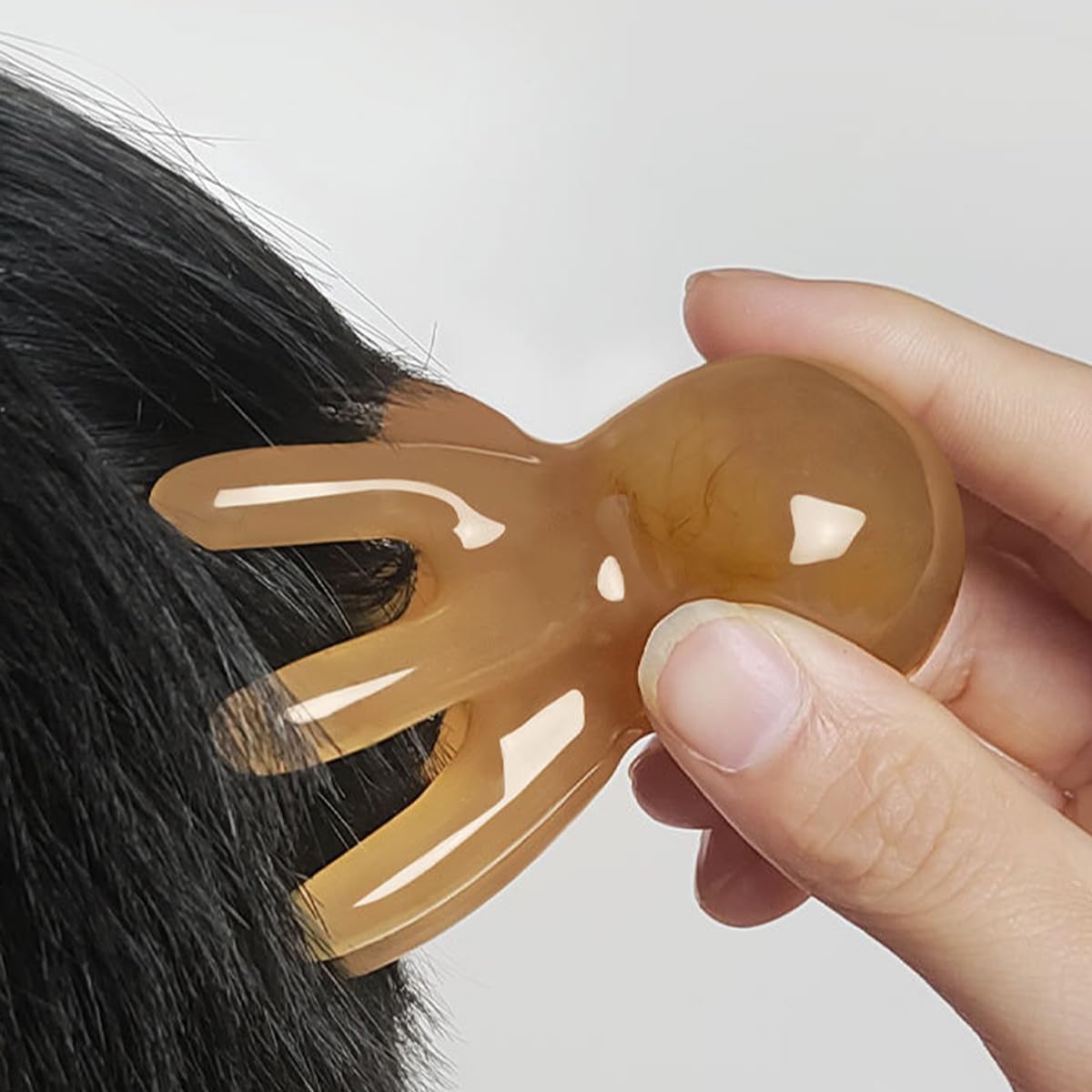 Sarini Peine de Masaje portátil de Ocho Dientes, Herramientas de Masaje de Cabeza, Peine de Masaje para raspar el Cuero cabelludo, Herramientas de Masaje de Cabeza de Mano