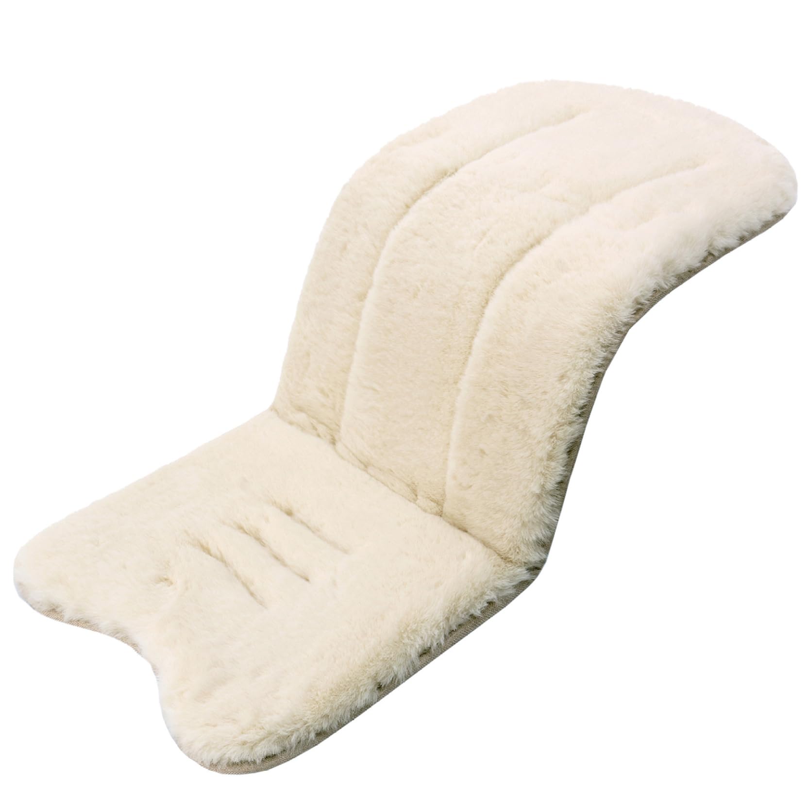 Infant Stroller Insert, 30x15inch Universal Thick Warm Pushchair Seat Liners, Faux Sheepskin Newborn Carriage Cushion, Soft Baby Pram Seat Pad Liner for Baby Stroller, Dining Chair (Beige)