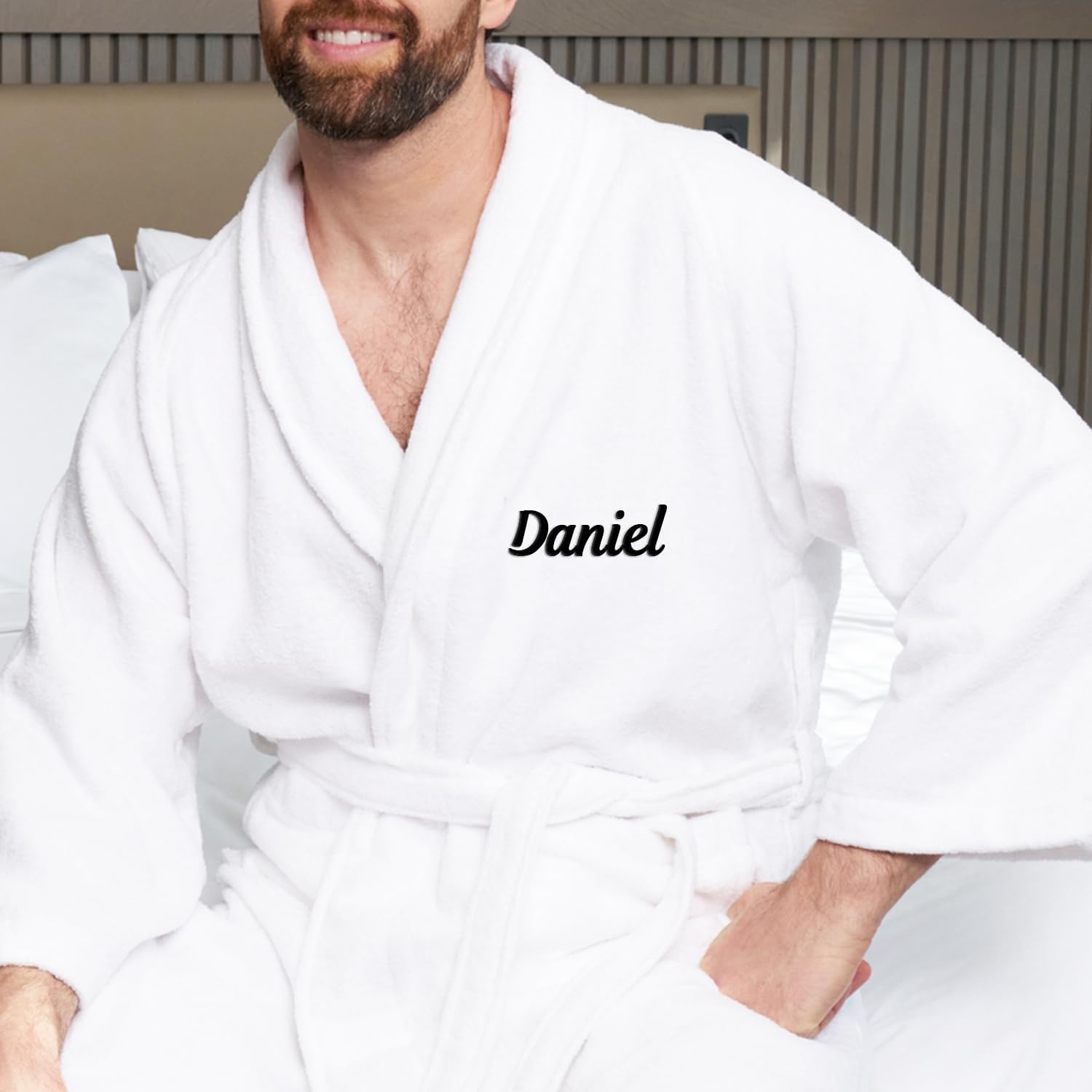 Kaufman Velour Kimono Robes with Hood Option | Personalized & Monogramed | Unisex 100% Cotton Spa Bathrobes for Men & Women - Image 3