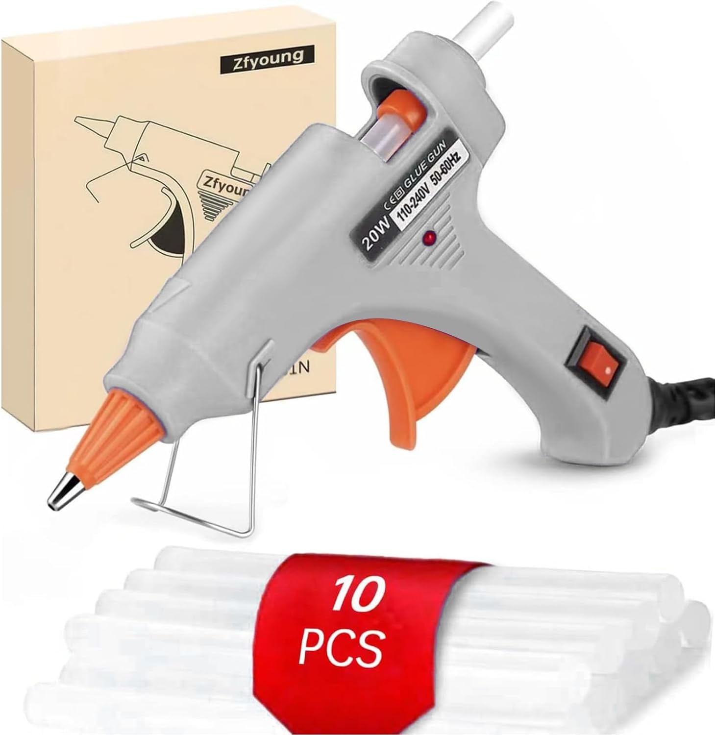 Mini Hot Glue Gun 10pcs Glue Stick Hot Glue Gun Set For Quick Repair Artist DIY Art Home 20w Blue