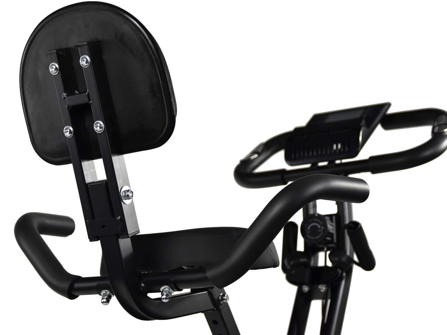 Maxofit MF-30 X-Bike Vélo d'appartement pliable (Ergomètre)pour Entrainement cardio ,avec dossier réglable, 8 niveaux de résistance, 2 bandes élastiques et écran LCD