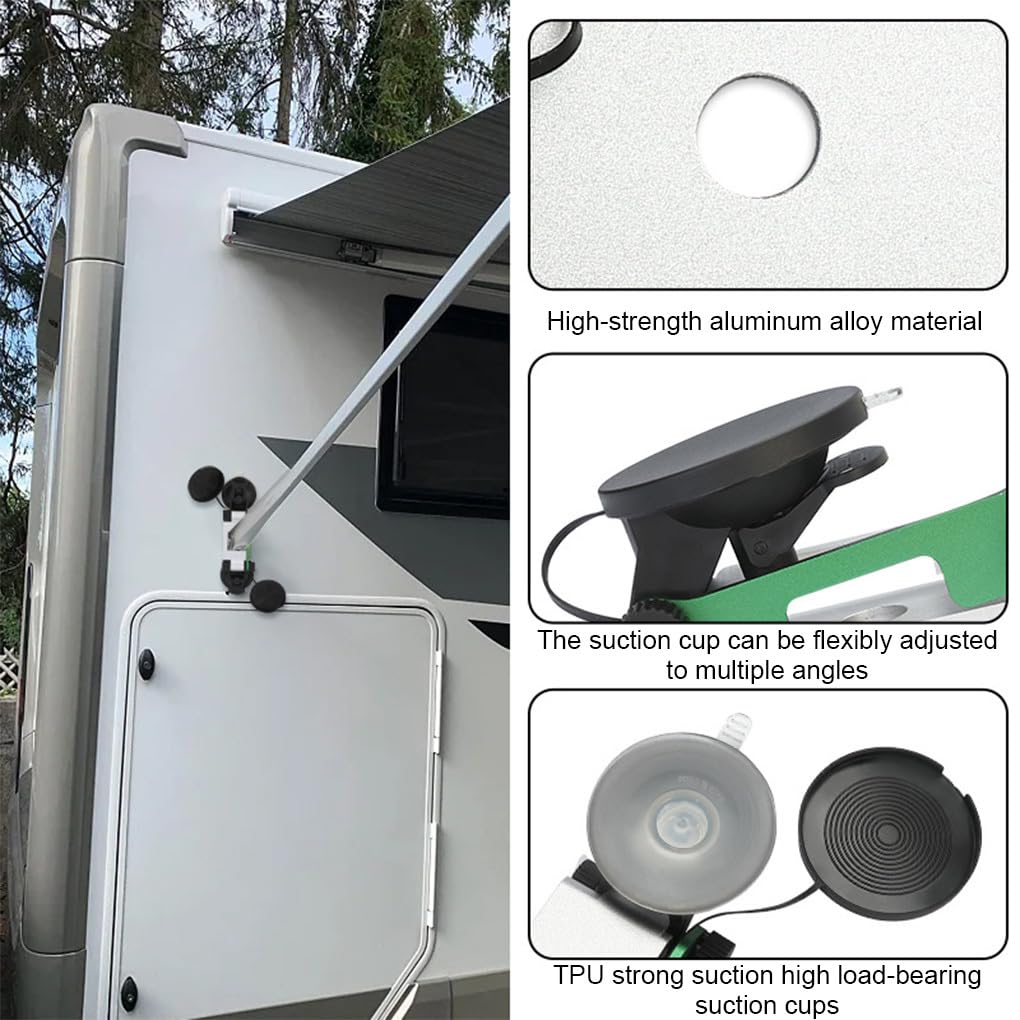 Esperienza di Campeggio con Supporto Funzionale per tendalino Camper con Ventosa e per Sistema di Fissaggio. Esperienza di Campeggio con Camper, per Sistema di Fissaggio