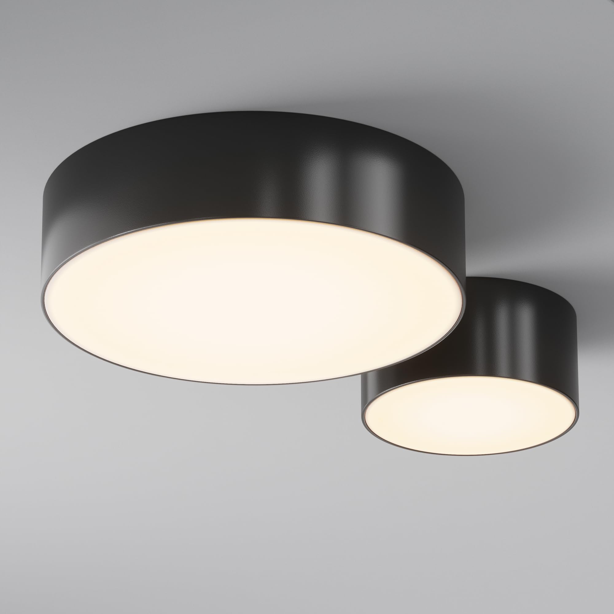 Lampada da soffitto da esterno Zon IP Nero Alluminio e plastica IP 65 AC 110-240 30 W per cucina, sala, studio, camera da letto