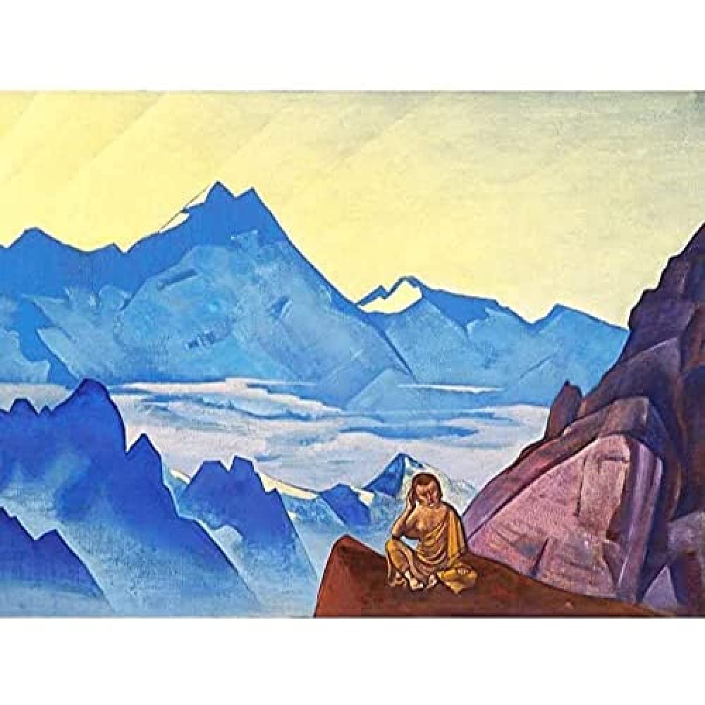 Roerich Milarepa One Who Hearkened Mountain Landscape Painting Unframed Wall Art Print Poster Home Decor Premium