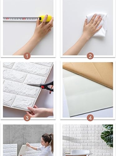 Miniatura 8 de 50X50CM revestimientos de pared Panel Peel y Sti 3D espuma azulejos de pared para Cocina Cuarto de baño Sala Dormitorio,