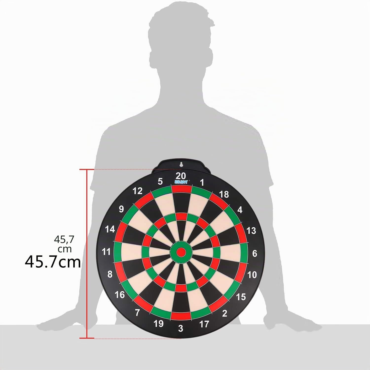 Esjay Set di freccette magnetiche da 45,7 cm per bambini di 8+ anni, giocattoli da ragazzo regalo per interni ed esterni con 12 freccette, bersaglio a doppia faccia di grandi dimensioni gioco sicuro