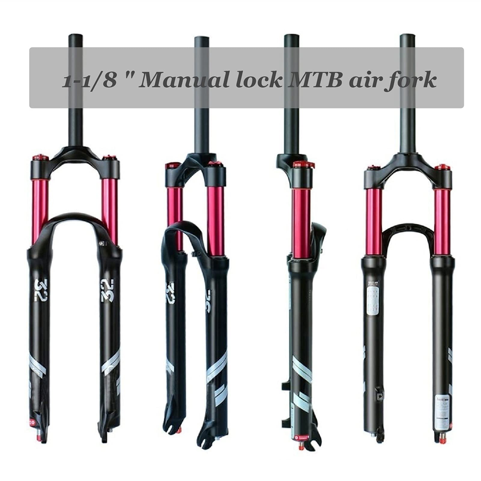 Fourche VTT Suspension Pneumatique Fourche VTT électrique Bucklos - Suspension Pneumatique 140/180mm - Pour 26/27.5/29 Pouces, Axe 15x110mm Fourche 140mm Voyage
