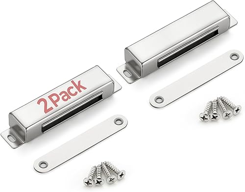 Ravinte Imanes para puerta de armario, cierre magnético fuerte de 90 libras, cierre magnético resistente, cierre magnético para puerta de armario,