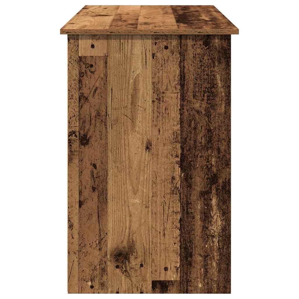 Mesa de ordenador con aspecto de madera envejecida, 102 x 50 x 75 cm, material de madera, resistente y fácil de limpiar, amplia superficie de trabajo para casa, oficina, juegos, oficina