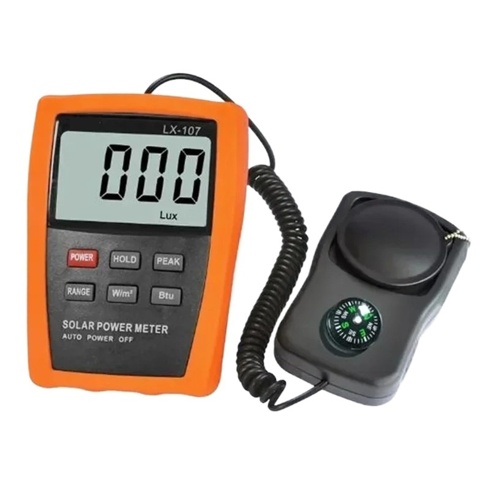 Miernik energii słonecznej LCD BTU Tester promieniowania świetlnego Kompas Optyczne badanie słoneczne Natężenie światła