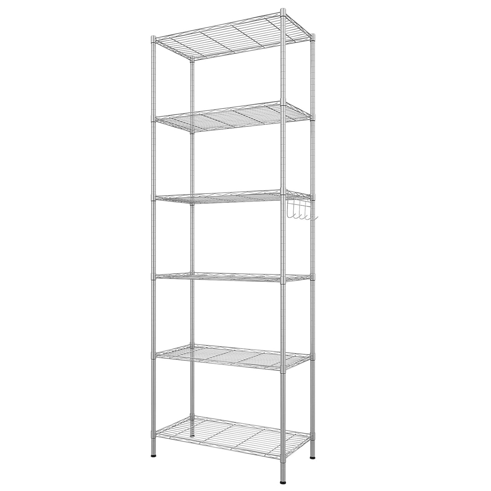 Himimi Estantería de Cocina en Metal Cromado 54 x 29 x 160 cm, Plata
