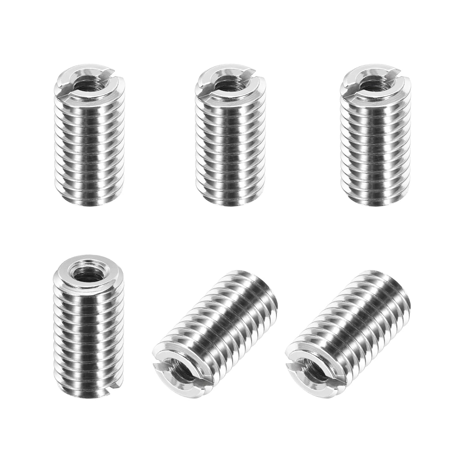 PATIKIL Thread Adapters Sleeve Reducing Nut, 6Pcs M8x1.25 Male to M4x0.7 Female Repairing Insert Nut Screw Reducer Conversion 303 Stainless Steel Fastener 15mm