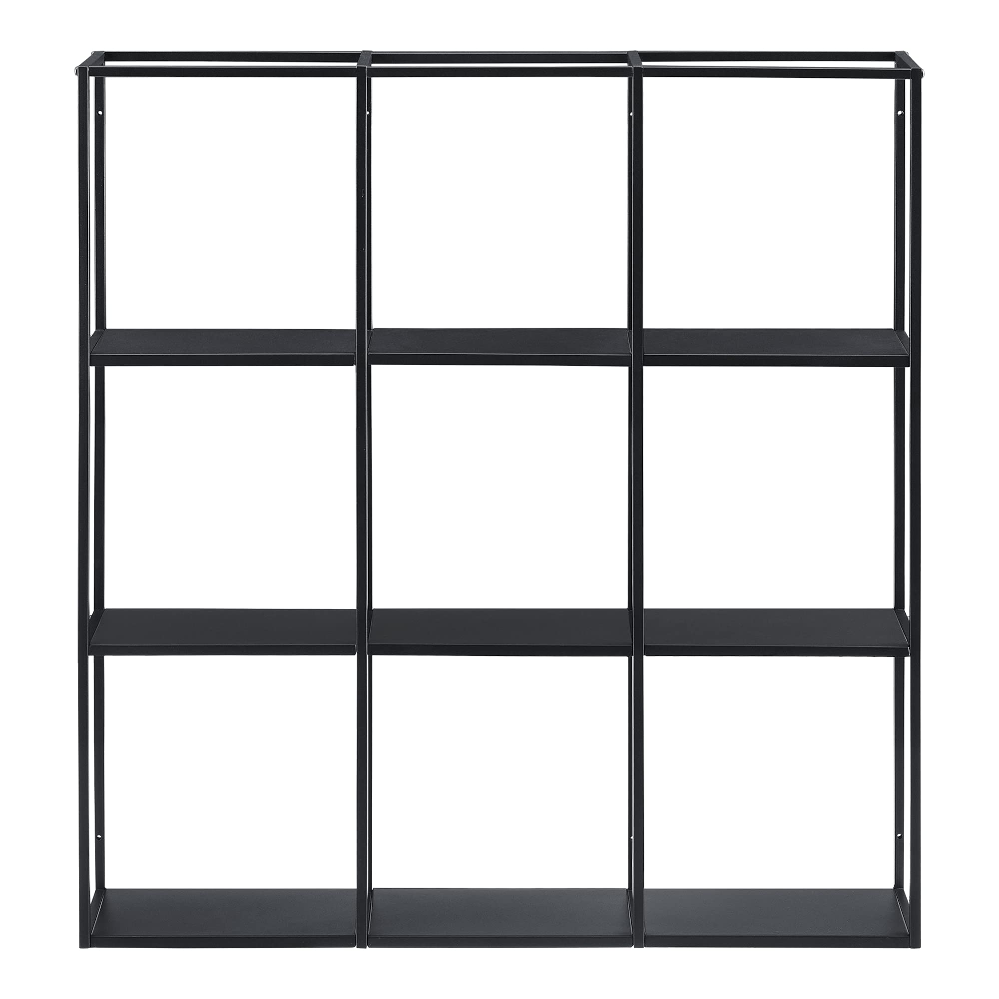 [en.casa] Regał ścienny Jelsa 100 x 18 x 110 cm, metalowy regał z 9 półkami, wzornictwo przemysłowe, regał wiszący, czarny