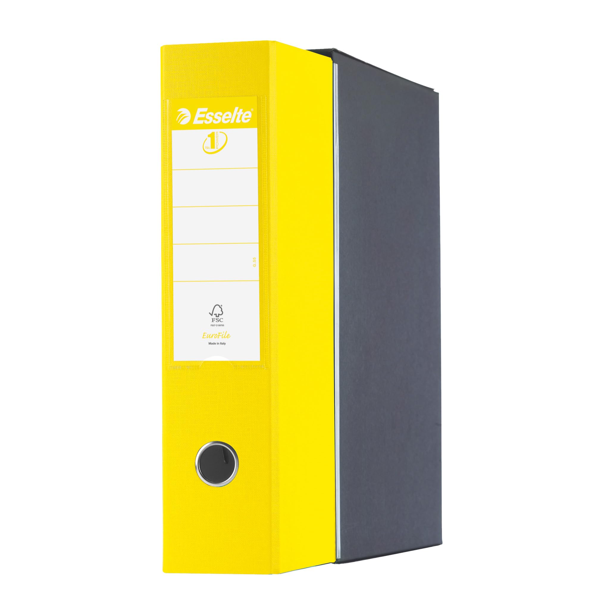 ESSELTE G55 EUROFILE Registratore - f.to protocollo dorso 8 cm - Giallo Vivida - Conf. da 6 Pezzi