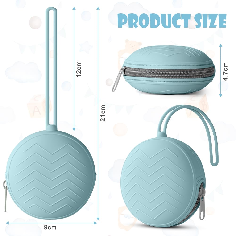 Aolso Porta Succhietto in Silicone, Lavabile Contenitore per Ciuccio, Custodia in Silicone per Ciucci per Bambini da Viaggio, Chiusura a Cerniera per Ciuccio, 1 pcs Portaciuccio Portaciuccio Silicone