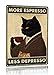Metallschild, Vintage-Stil, schwarze Katze, Kaffee, Poster, Poster, "More Espresso Less Depresso", 20,3 x 30,5 cm