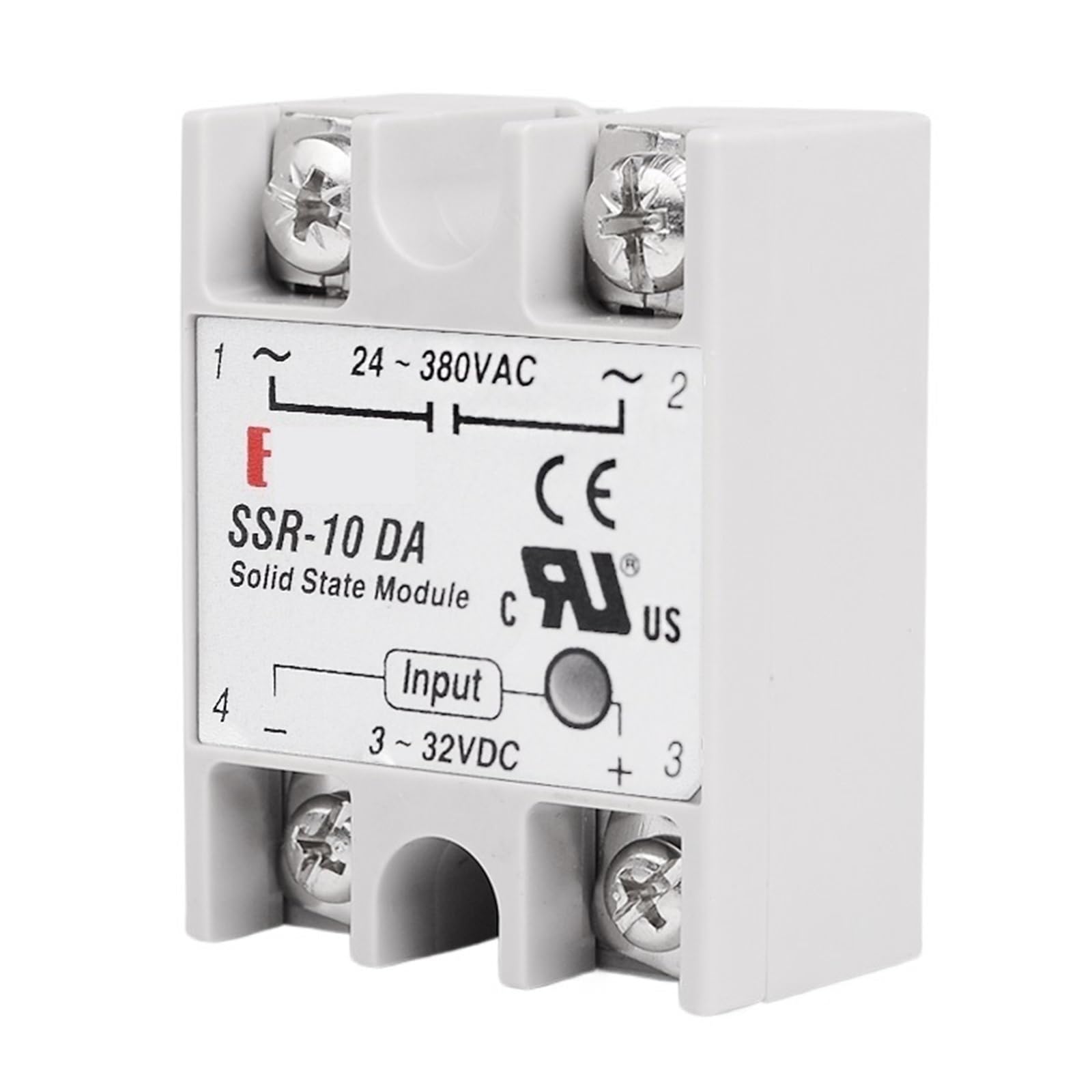 QAXIOQCS Solid State Relay DC-AC 10A 25A 40A Voltage 12V 3-32V DC to 220V 24-380V AC Load Single Phase SSR for Temperature Controller(SSR-60DA)