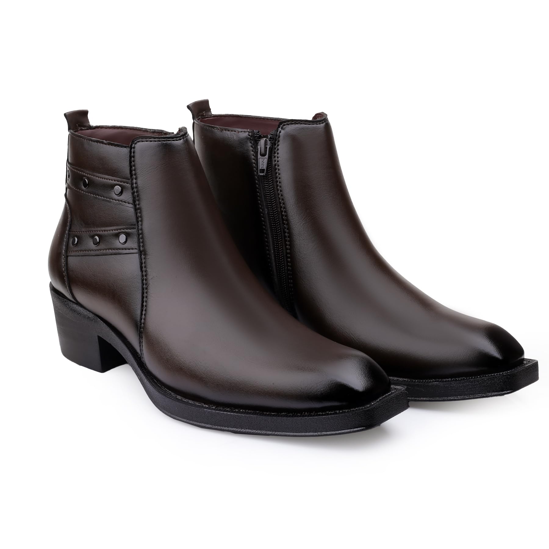 bxxy Men's Stylish Casual Formal Slipon Ankle Length Dress Boot With 5.08 Cm Block Heel Height-picture-17