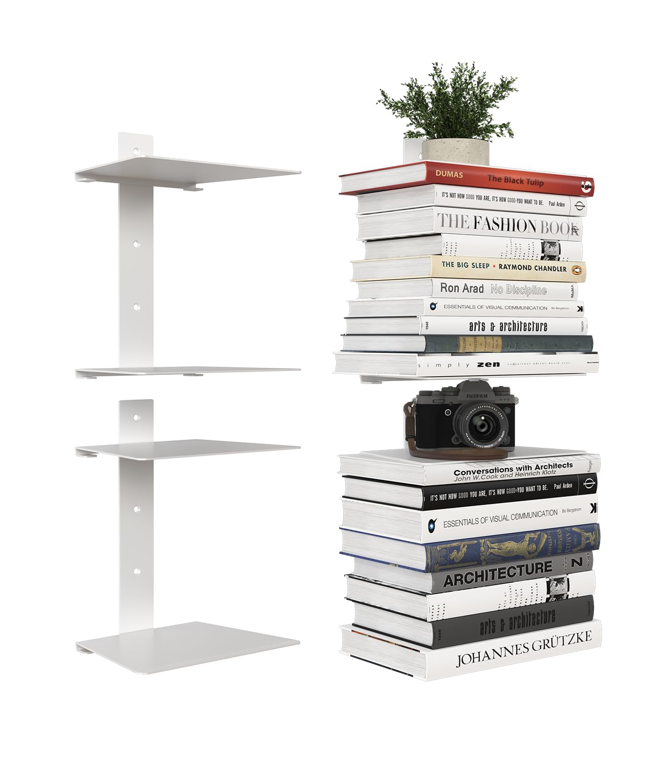 Wawocs Invisible Bookshelf (4 Tier, 2 Pack)