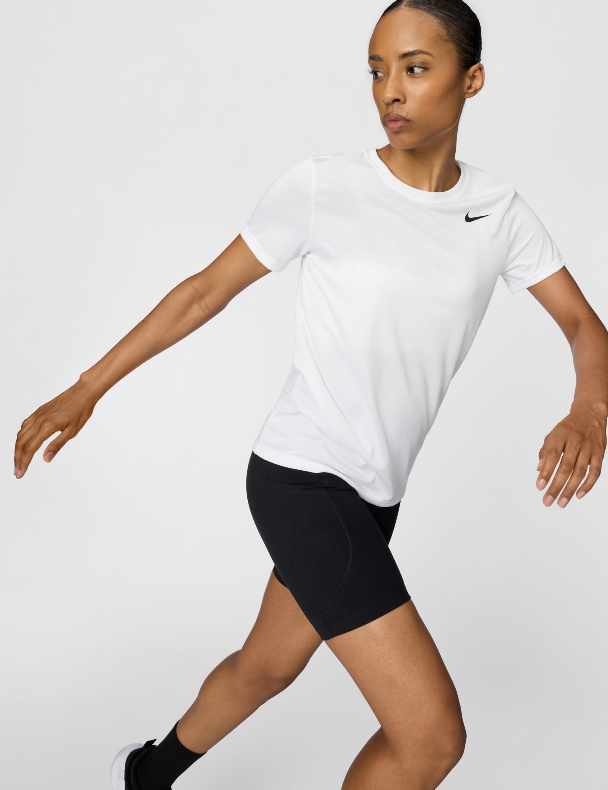 Nike Women's Dri-Fit RLGD LBR T-Shirt, X-Mały, Biały/Szary Fog/Particle Szary
