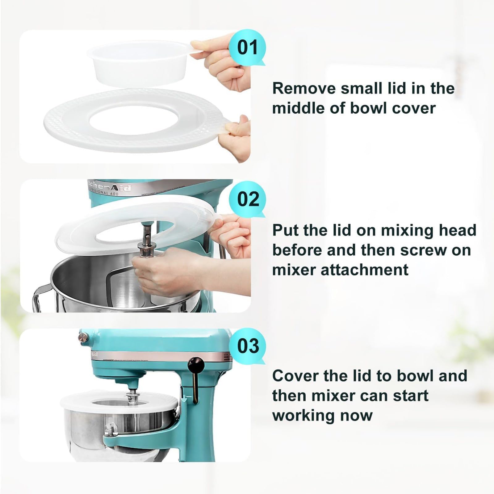 Coperchio di ricambio per miscelatori, in acciaio inox, per mixer da 6 QT