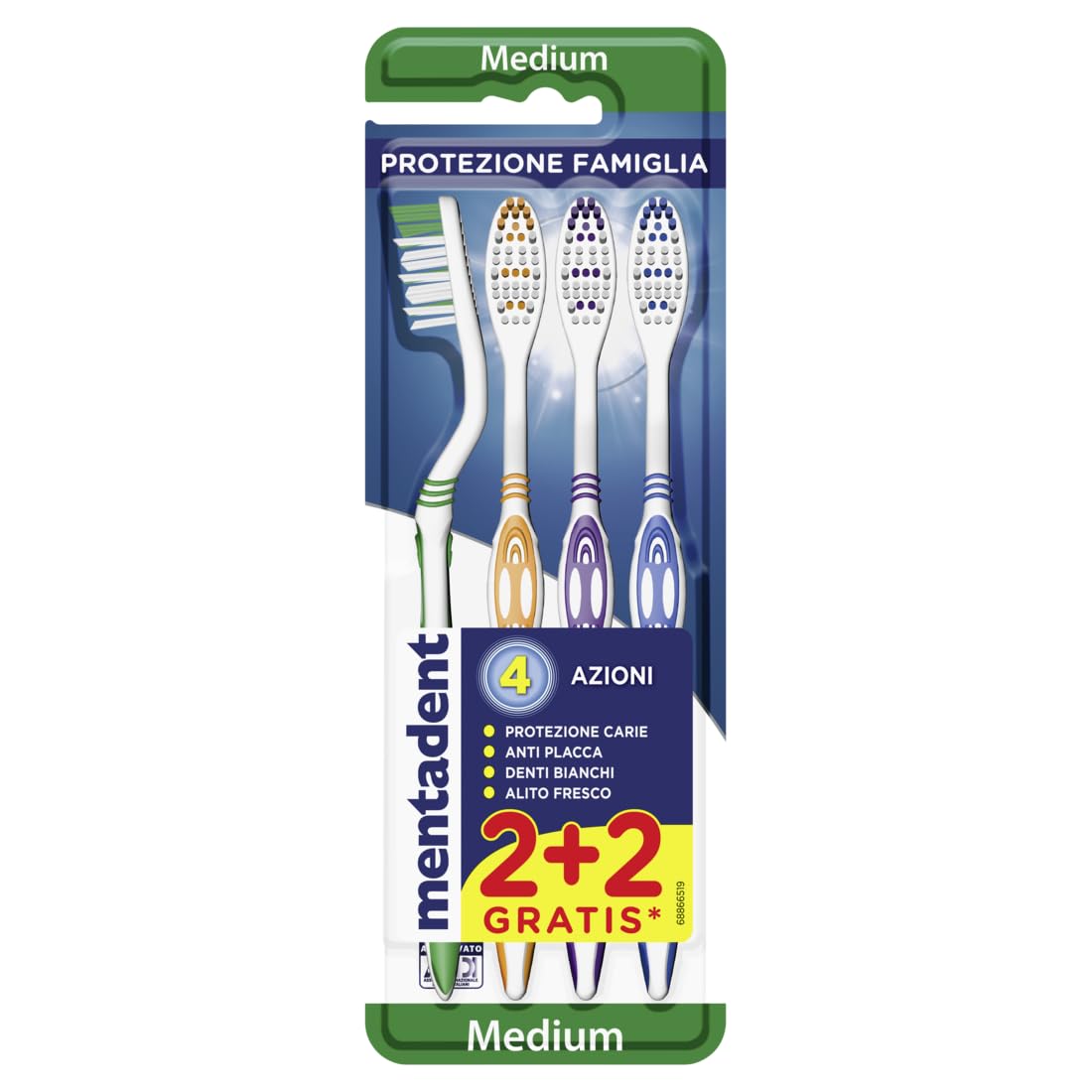 MENTADENT Spazzolino Protezione Famiglia 2+2
