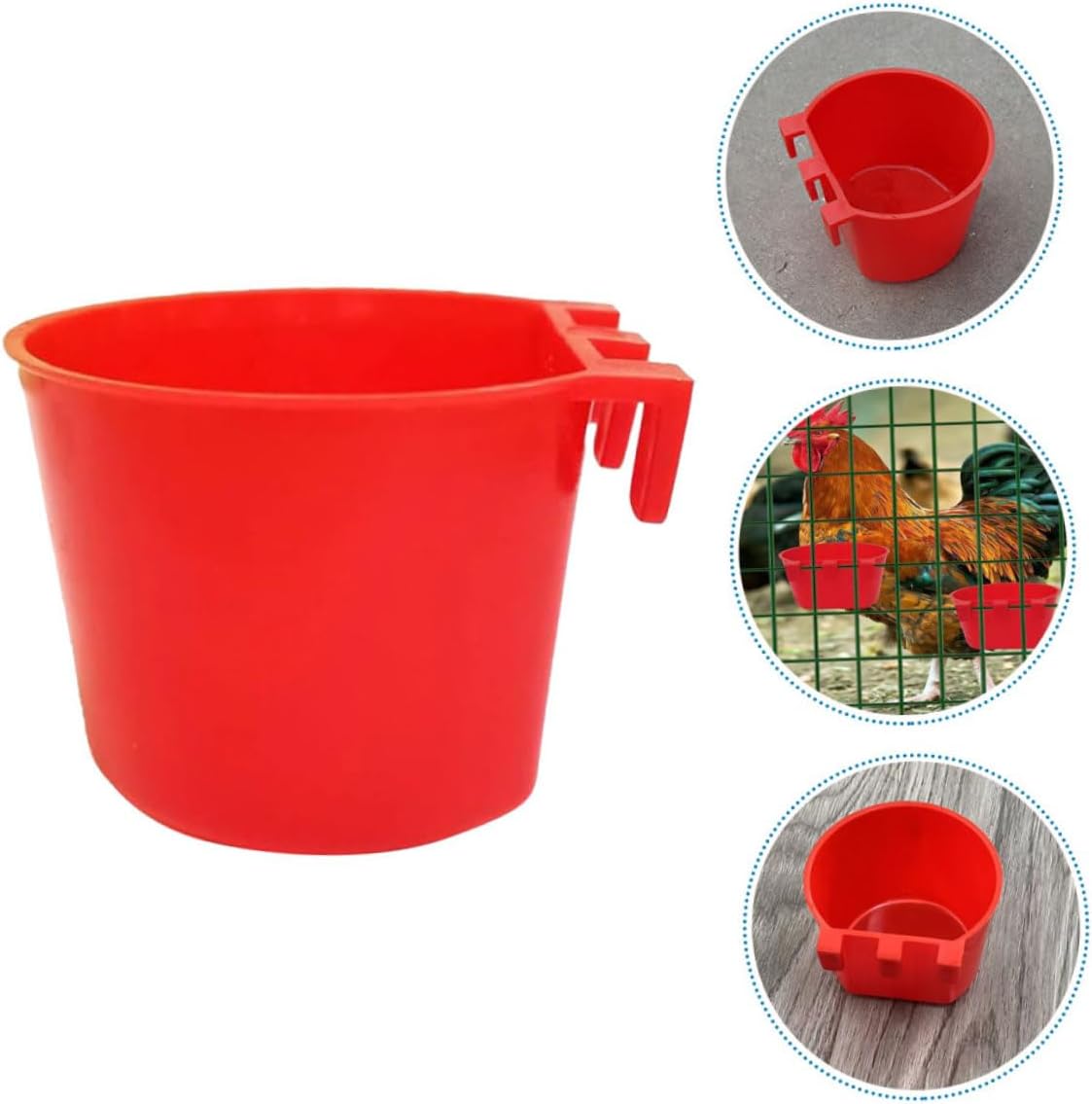 VICASKY 20pcs Small Plastic Bird Feeder Cups Hanging Seed Bowls Pet Feeding Watering Supplies for Parrots Chickens Cage Use