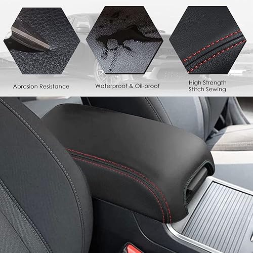 Miniatura 2 de sportuli Cubierta para Consola Central Almohadilla de Reposabrazos de Cuero Antiarañazos de Repuesto para 2019-2024 2025 Dodge RAM 1500 2500 3500,
