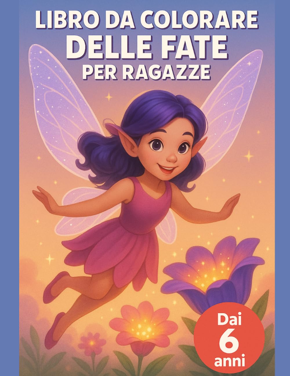 Libro da colorare delle fate per ragazze: Dai 6 anni: giardino magico da colorare con creature incantate, fiori e linee spesse per piccole artiste della scuola primaria