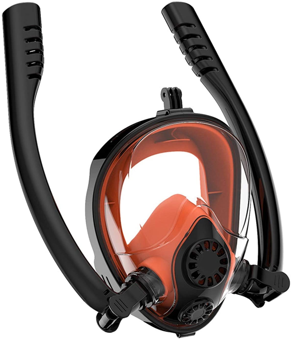 MRKU Gafas de Buceo con Tubo de respiración, antivaho, de Cara Completa, con Doble Tubo, visión panorámica de 180°, antivaho y Soporte para cámara para Adultos y Adolescentes