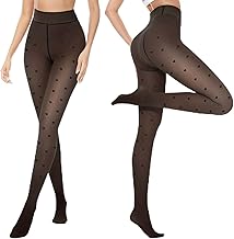 2 x Thermal Tights, Women's Winter Thermal Tights, Women's Winter Thermal Leggings, Women's Winter Soft Fleece Lining, Fake Transparent Tights, Elasticity, Tight Fitting (Heart/220 g)