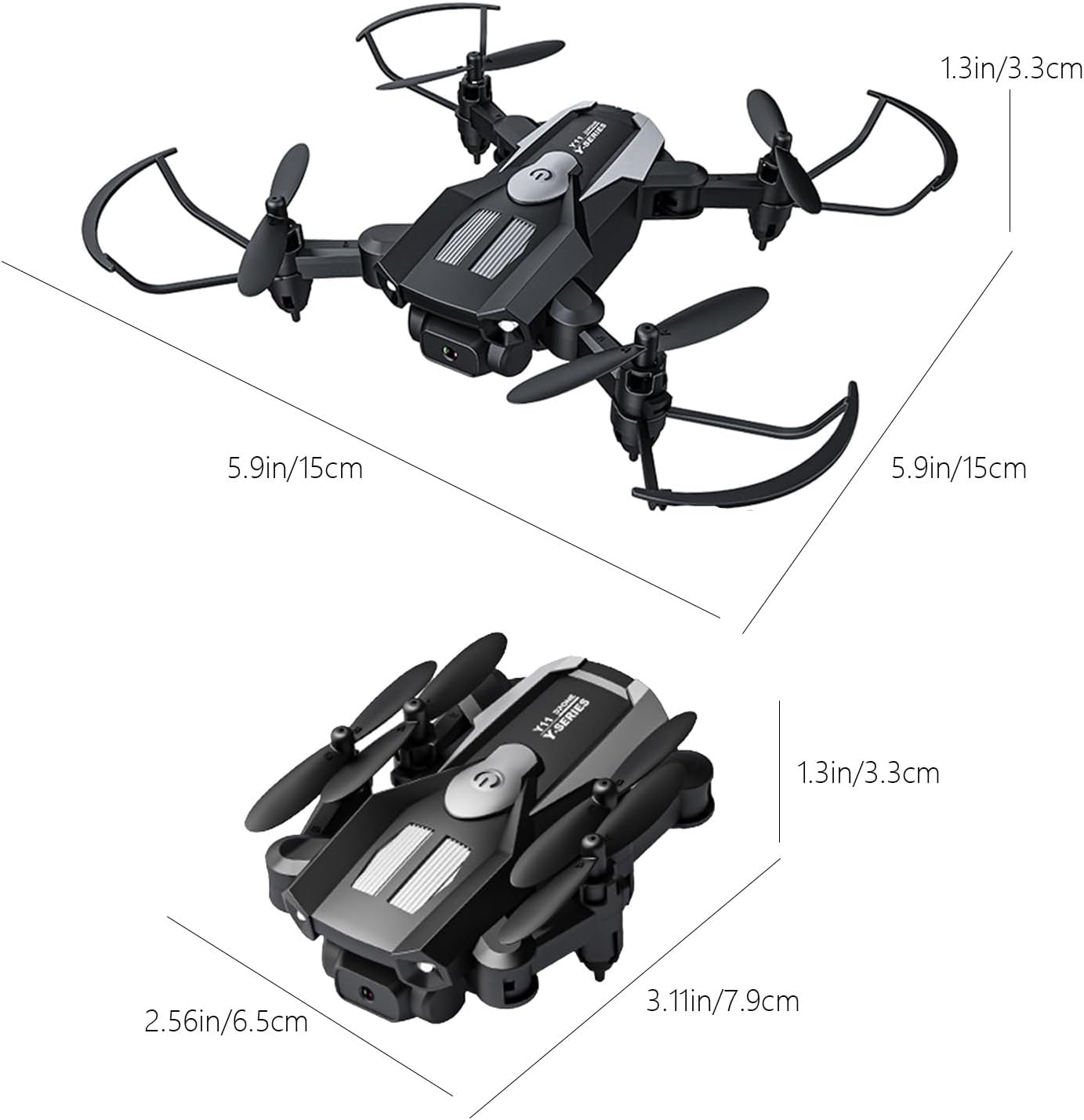 Generic Mini WiFi FPV Drone With Foldable Arms HD Camera Altitude Hold Mode Foldable RC Drone Quadcopter Circle Fly Route Fly Altitude Hold Headless Mode., Black