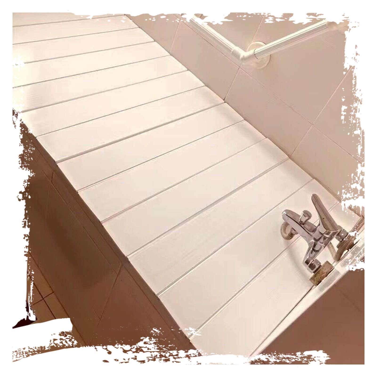Couvercle de baignoire blanc en PVC durable 150-180 cm