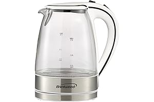 Brentwood KT-1900W 1.7L Cordless Glass Electric Kettle