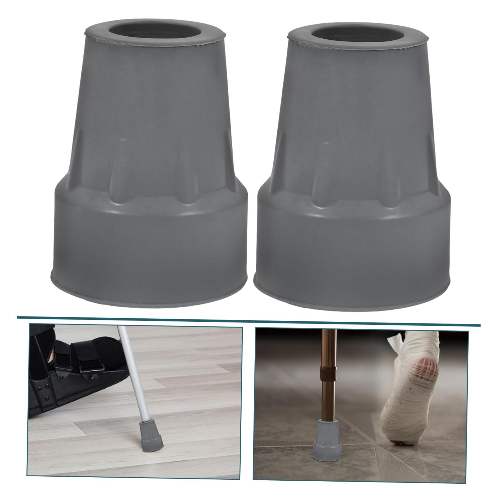 Muletas Alfombrilla Antideslizante Para Personas Mayores Accesorios Para Bastones Muletas De Apoyo Tapas Para Pies De Muletas Fundas Para Adultos Puntas De 6 piezas x 4
