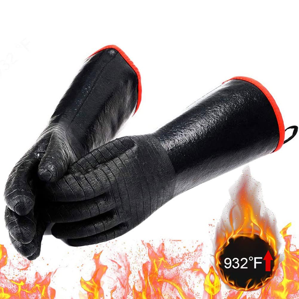 Guanti in neoprene resistenti al calore da 18 pollici - Guanti di sicurezza ignifughi e resistenti all'olio per manutenzione e pulizia industriale - Resistenti agli acidi e agli