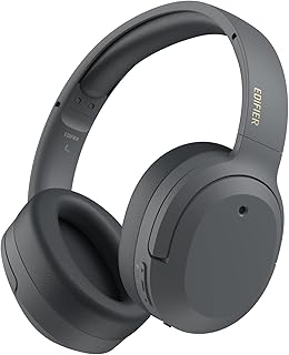 Edifier W820NB Plus Hybrid Active Noise Cancelling Headphones, Over Ear Bluetooth V5.2 Headphones with LDAC Codec, Hi-Res Audio, Fast Charge, Ideal for Travel, Flight, Train and Commute(Grey)