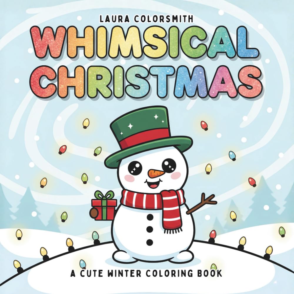 Whimsical Christmas - A Cute Winter Coloring Book: Cozy Holiday Scenes with Adorable Animals, Christmas Decorations & Winter Magic for Relaxation and Stress-Free Coloring