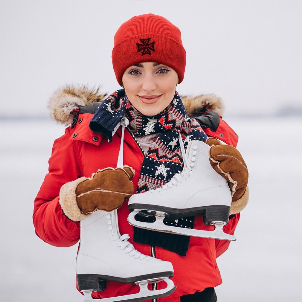 Custom Beanies for Men Iron Cross God Jesus Christ Christian Skull Cap Winter Hats for Women One Size - Image 3